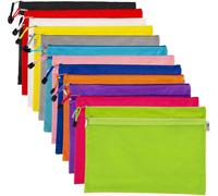 Apt-Lot De 12 Pochettes À Fermeture Éclair A4 - En Tissu Oxford - Double Couche - Étanche - Pour Ranger Des Dossiers, Des Articles De Papeterie, Des Cosmétiques, L'école, Le Bureau, Les Voyages
