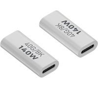 Apt-Lot De 2 Adaptateurs De Données 140 W Usb 4.0 C Femelle Vers Femelle 40 Gbit/S Usb 4.0 Type C Jack Vers Jack Pd140w/8k @ 60 Hz, Coque En Aluminium, Pour Thunderbolt 3 Iphone 15 Steam Deck