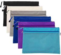 Apt-Lot De 2 Pochettes À Fermeture Éclair A4 - En Tissu Oxford - Double Couche - Étanche - Pour Ranger Des Dossiers, Des Articles De Papeterie, Des Cosmétiques, L'école, Le Bureau, Les Voyages