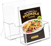 Apt-Lot De 2 Présentoirs De Table Din A5 En Acrylique Transparent Pour Prospectus - Format Portrait - Pour Menu, Feuille Pliante