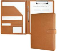 Apt-Porte Documents A4, Document Porte Folio Pochette Porte Document Pu Cuir Porte Bloc A4 Range Documents Trieur Organiseur Portfolio Planchettes Porte-Formulaires (Marron)