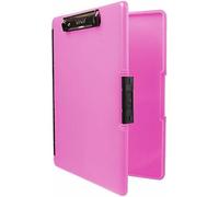 APT-Slimcase Lot de 2 Porte-Blocs en Plastique avec Rangement et Ouverture latérale, Fournitures de Bureau pour Organiser, Transporter et Ranger, Support A4, idéal pour Les Infirmiers, Rose Fluo