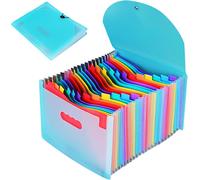 Apt-Trieur A4 24 Compartiments, Organiseur De Dossiers Accordéon En Paille De Blé, Classeur Range Document, Sans Bpa Rangement Papier Administratif Convient Pour Le Bureau, L'école, L'entreprise(Vert