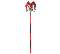 Aptafêtes - AC5315 - Canne psychédélique bouffon du roi - rouge et noir - Taille 101,6 cm