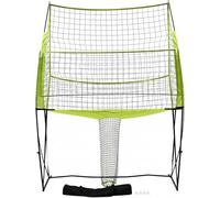 Aptliton Filet de Volley-Ball Réglable 243 x 107 x 335 cm, Filet d'entraînement en Fer et PE 8 * 11 Couleur Rouge Noir, Hauteur Ajustable, Portable avec Sac de Transport, Cadre Robuste pour Intérieur