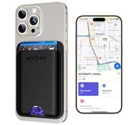 APTMAPT Magsafe Portefeuille pour iPhone 17/16/15/14/13/12 Series Noir | Fonctionne avec Apple Find My | Magnétique plus puissant | Porte-cartes | Ultra fin | Chargement sans fil