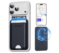 APTMAPT Portefeuille MagSafe avec localisation Find My Tracking, ultra fin, support RFID à 3 cartes, portefeuille magnétique puissant pour iPhone 17/16/15/14/13/12 Pro Max Air Plus, chargement sans