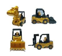 AptoFun 4X Mini-véhicules de Chantier à Friction Comprenant Une Pelleteuse, Un Bulldozer, Un Rouleau compresseur, Un Chariot élévateur (17 * 7,3 * 6cm) et Quatre ouvriers du bâtiment pour