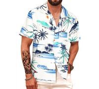 APTRO Chemise à Manches Courtes Hawaïenne pour Homme séchage Rapide imprimé Tropical Funky Shirts S-5XL cocos M156 4XL