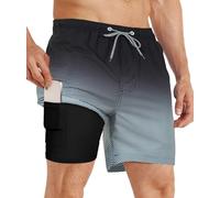 APTRO Maillot Short de Bain Homme Piscine Séchage Rapide Surf l'été Hawaïen Short de Plage Imprimé Fondu Noir MK173 M