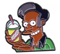 Apu Squishee Kwik-E-Mart Convenience Store Quick Mart Abu - Comédie de dessin animé - Humour amusant - 3,2 cm - Badge à épingle en émail, 1.25 Inches, Émail, émail