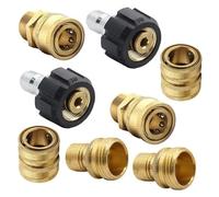 ApuaVireo&Co Adaptateur for nettoyeur haute pression, kit de raccord rapide for connexions M22 14 mm 3/8" et 3/4", lot de 8(A2)