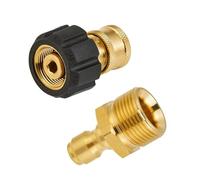 ApuaVireo&Co Adaptateur for nettoyeur haute pression M22 vers raccord rapide 1/4 pouce, kit d'adaptateurs haute pression 5000 PSI, noir et or