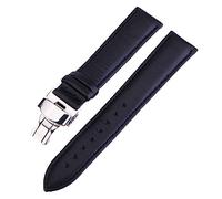 ApuaVireo&Co Bracelet de montre de rechange rétro, boucle papillon, bracelet en cuir véritable, bracelet en cuir à dégagement rapide(Black,19 mm)