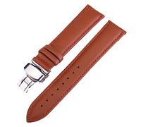 ApuaVireo&Co Bracelet de montre de rechange rétro, boucle papillon, bracelet en cuir véritable, bracelet en cuir à dégagement rapide(Brown,19 mm)