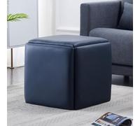 ApuaVireo&Co Chaise ottomane gigogne 5 en 1, tabouret de canapé empilable, repose-pieds mobile, banc ottoman carré, chaise de toilette avec roulettes pivotantes, for salon, chambre à coucher(Dark Gray