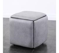 ApuaVireo&Co Chaise ottomane gigogne en forme de cube, tabouret de canapé empilable 5 en 1, banc ottoman carré, repose-pieds mobile, chaise de toilette avec roulettes pivotantes, for salon, salle à ma