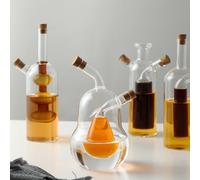 ApuaVireo&Co Distributeur d'huile et de vinaigre en Verre, Distributeur d'huile et de vinaigre en Verre 2 en 1 40 + 350 ML Modèles A et B(B Model)