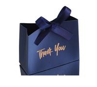 ApuaVireo&Co Lot de 10 mini-boîtes à dragées élégantes avec ruban doré, idéales for les mariages, les anniversaires, les révélations de genre, Noël et Halloween.(Blue)