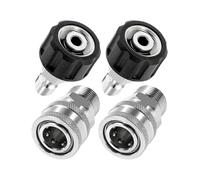 ApuaVireo&Co Lot de 4 adaptateurs for nettoyeur haute pression, raccord rapide M22 (14 mm) vers 3/8 pouce, acier inoxydable