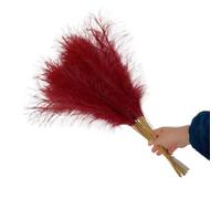 ApuaVireo&Co Lot de 5, 10 ou 20 Bouquets d'herbe de Pampa Artificielle, for décoration de Maison, Mariage, Vacances, Fausses Fleurs, à Faire soi-même(Burgundy,15PCS)