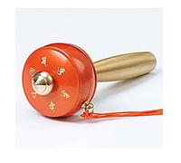 ApuaVireo&Co Moulin à prières tibétain en cuivre, utilisé for la prière, la bénédiction, la méditation, la guérison, la Relaxation et Le Yoga.(Orange)