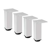 ApuaVireo&Co Pieds de Meubles réglables en Alliage d'aluminium, Pieds de Rechange for canapé, Table Basse, télévision, Salle de Bain, Armoire, Chaise, Pouf (Lot de 4).(Silver,8cm)