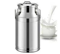 ApuaVireo&Co Seau de transport de lait robuste en acier inoxydable 201, avec couvercle à joint en silicone, disponible en 28 L, 35 L, 48 L, 64 L et 76 L.(64L)