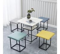 ApuaVireo&Co Table d'appoint gigogne 5 en 1, tabourets empilables, pouf gigogne et table basse, ensemble de 5 pièces, chaise cubique avec roulettes pivotantes, repose-pieds for salon, bureau à domicil