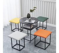 ApuaVireo&Co Table d'appoint gigogne 5 en 1, tabourets empilables, pouf gigogne et table basse, ensemble de 5 pièces, chaise cubique avec roulettes pivotantes, repose-pieds for salon, bureau à domicil