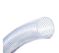 ApuaVireo&Co Tuyau en PVC transparent, fil d'acier, 1 m, pompe, tube durable, épaisseur de paroi 4 mm, avec 2 colliers de serrage, for production industrielle(ID 102mm)
