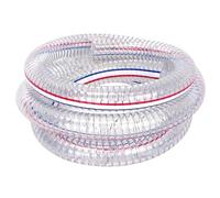 ApuaVireo&Co Tuyau en PVC transparent, fil d'acier, 1 m, tube de pompe robuste, diamètre intérieur 19 mm, avec 2 colliers de serrage, bonne capacité de charge.(Thickness 2.3mm)