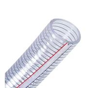 ApuaVireo&Co Tuyau flexible en fil d'acier PVC robuste avec attaches, fil transparent, 10 m(22mm x 2.5mm)