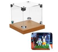 ApuaVireo&Co Vitrine en Acrylique avec Base en Bois Transparente empilable Personnalisable Plusieurs Tailles(15x15x20cm(6x6x8in))