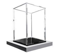 ApuaVireo&Co Vitrine en Acrylique Transparente, Cube de Rangement, Plusieurs Tailles, Base en Plastique Noir(45x25x25CM)