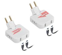 APUKESE Lot de 2 Multiprises Plates - Prise Murale Extra Plate avec 2 Ports USB + 2 Prises - Adaptateur Multiprise Plat
