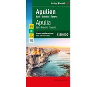 Freytag & Berndt – Apulien : Bari, Brindisi, Taranto – Échelle 1:150 000 – Éd. multilingue, Broché
