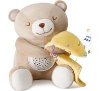 Apunol Jouet En Peluche Musical Et Lumineux Bébé, Veilleuse Apaisante Pour Bebe, Poupée Ours Avec Berceuse Projection Lumineuse Et Bruit Blanc Pour Bébé, Cadeau Bebe Naissance