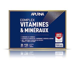 APURNA/Compléments Alimentaires/Complexe Vitamines et Minéraux/Réduction de la Fatigue/Etui de 30 gels