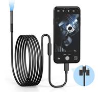 Aputoxz Caméra endoscopique avec lumière, 1080p HD endoscope IP67, étanche IP67, caméra d'inspection industrielle avec 6 lumières LED, câble serpent semi-rigide compatible avec plus de téléphones