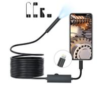 Aputoxz Caméra endoscopique avec lumière 1920p HD Snake caméra avec 8 lumières LED IP67 étanche 7,9 mm Caméra d'inspection endoscope semi-rigide 5 m pour gadgets cool pour homme