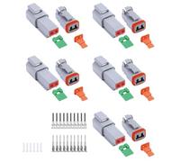 Aputoxz Deutsch DT Lot de 46 connecteurs électriques étanches à 2 broches avec contacts estampés et joint pour camion Gris