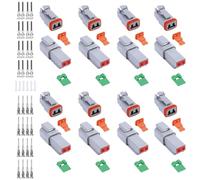 Aputoxz Deutsch DT Lot de 70 connecteurs électriques étanches à 2 broches avec contacts estampés et joint pour camion Gris