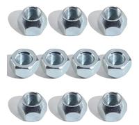 Aputoxz Lot de 10 écrous de roue de remorque zingués 1/2-20, écrous de roue ouverts de type gland, hexagone 13/16", hauteur 5/8", cône 60° pour goujons de boulons de pneus de camping-cars