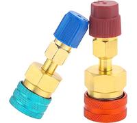 Aputoxz Lot de 2 adaptateurs de coupleur rapide côté haut/bas R1234YF - Kit d'adaptateurs de coupleurs rapides - Connecteurs de tuyau CA pour charge de réfrigérant R1234YF AC R1234YF vers R134A