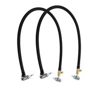 Aputoxz Lot de 2 adaptateurs de tuyau de gonflage de pneus noirs de 61 cm, double verrouillage pour verrouillage sur la connexion, mandrin pneumatique avec tuyau pour valve de pneu standard, filetage