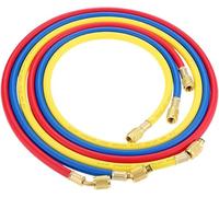 Aputoxz Tuyau de charge pour réfrigérant pour climatisation CVC R134A R12 R22 3 couleurs R410A AC Ensemble de tuyaux de charge de 152,4 cm avec adaptateur de tube de charge de réfrigérant SAE de 6,35