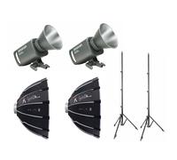 Aputure - Kit 2 Amaran Torche LED 300c + 2 Light Dome Mini III + 2 Pieds