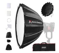 Aputure Light Dome Quick Dome 90 Softbox Support circulaire Bowens avec système de libération rapide, diffusion, grille de contrôle de la lumière et sac de transport pour lumière vidéo LED 90 cm