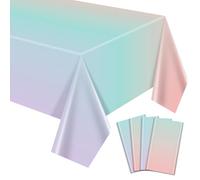 APUXXJUPA Lot de 4 Napperons Arc-en-ciel, 129,5 x 218,4 cm Napperons Pastel Arc-en-ciel Couvertures de Table Colorées pour Décorations de Fête de Crème Glacée Mariage Pâques Fille et Princesse